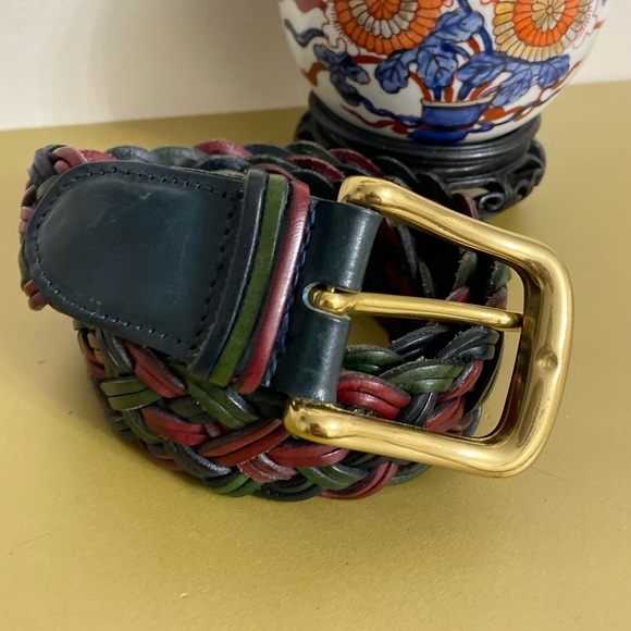 LANDS' END GENUINE BRAIDED LEATHER BELT - Picture 2 of 6